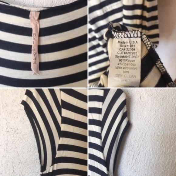 Bailey 44 Stripe Cream and Navy Column Dress - Picture 7 of 8